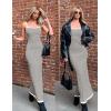 imageZESICA Womens 2025 Summer Spaghetti Straps Maxi Dress Sleeveless Square Neck Lightweight Long Beach DressesGray