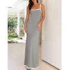 imageZESICA Womens 2025 Summer Spaghetti Straps Maxi Dress Sleeveless Square Neck Lightweight Long Beach DressesGray