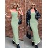 imageZESICA Womens 2025 Summer Spaghetti Straps Maxi Dress Sleeveless Square Neck Lightweight Long Beach DressesGreen