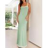 imageZESICA Womens 2025 Summer Spaghetti Straps Maxi Dress Sleeveless Square Neck Lightweight Long Beach DressesGreen