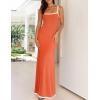 imageZESICA Womens 2025 Summer Spaghetti Straps Maxi Dress Sleeveless Square Neck Lightweight Long Beach DressesOrange