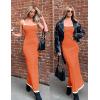 imageZESICA Womens 2025 Summer Spaghetti Straps Maxi Dress Sleeveless Square Neck Lightweight Long Beach DressesOrange