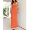 imageZESICA Womens 2025 Summer Spaghetti Straps Maxi Dress Sleeveless Square Neck Lightweight Long Beach DressesOrange