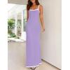 imageZESICA Womens 2025 Summer Spaghetti Straps Maxi Dress Sleeveless Square Neck Lightweight Long Beach DressesPurple