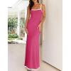 imageZESICA Womens 2025 Summer Spaghetti Straps Maxi Dress Sleeveless Square Neck Lightweight Long Beach DressesRose