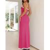 imageZESICA Womens 2025 Summer Spaghetti Straps Maxi Dress Sleeveless Square Neck Lightweight Long Beach DressesRose