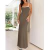 imageZESICA Womens 2025 Summer Spaghetti Straps Maxi Dress Sleeveless Square Neck Lightweight Long Beach DressesTaupe
