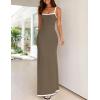 imageZESICA Womens 2025 Summer Spaghetti Straps Maxi Dress Sleeveless Square Neck Lightweight Long Beach DressesTaupe