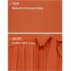 imageZESICA Womens Fall Long Sleeve Midi Dress Casual Crewneck Knit Belted Pleated A Line Flowy Party DressesRust