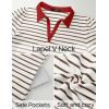 imageZESICA Womens Summer Casual Striped Mini Dresses 2025 Lapel V Neck Short Sleeve Flowy A Line T Shirt DressKhaki