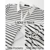 imageZESICA Womens Summer Casual Striped Mini Dresses 2025 Lapel V Neck Short Sleeve Flowy A Line T Shirt DressWhite