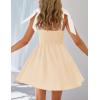 imageZESICA Womens Summer Sleeveless Mini Dress Tie Shoulder Square Neck High Waist Swing A Line Short SundressesApricot