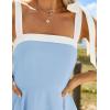imageZESICA Womens Summer Sleeveless Mini Dress Tie Shoulder Square Neck High Waist Swing A Line Short SundressesLightblue