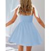 imageZESICA Womens Summer Sleeveless Mini Dress Tie Shoulder Square Neck High Waist Swing A Line Short SundressesLightblue