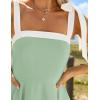 imageZESICA Womens Summer Sleeveless Mini Dress Tie Shoulder Square Neck High Waist Swing A Line Short SundressesLightgreen