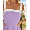 imageZESICA Womens Summer Sleeveless Mini Dress Tie Shoulder Square Neck High Waist Swing A Line Short SundressesPurple