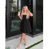 imageZESICA Womens Summer Strapless Mini Dress 2025 Sexy Off Shoulder High Waist A Line Swing Party Short DressesBlack
