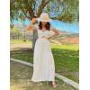 imageZESICA Womens 2025 Summer Plaid Flower Elastic High Waist Flowy A Line Maxi Skirt with PocketsApricot