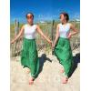 imageZESICA Womens 2025 Summer Plaid Flower Elastic High Waist Flowy A Line Maxi Skirt with PocketsGrassgreen