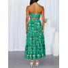 imageZESICA Womens 2025 Summer Plaid Flower Elastic High Waist Flowy A Line Maxi Skirt with PocketsViridis