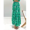 imageZESICA Womens 2025 Summer Plaid Flower Elastic High Waist Flowy A Line Maxi Skirt with PocketsViridis