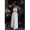 imageZESICA Womens 2025 Summer Plaid Flower Elastic High Waist Flowy A Line Maxi Skirt with PocketsWhite