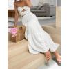 imageZESICA Womens 2025 Summer Plaid Flower Elastic High Waist Flowy A Line Maxi Skirt with PocketsWhite