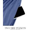 imageZESICA Womens Spring Long Sleeve Dress 2025 Crewneck Casual Loose Pleated Tiered Swing Midi Dresses with PocketsDustyblue