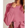 imageZESICA Womens Spring Long Sleeve Dress 2025 Crewneck Casual Loose Pleated Tiered Swing Midi Dresses with PocketsPink