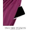 imageZESICA Womens Spring Long Sleeve Dress 2025 Crewneck Casual Loose Pleated Tiered Swing Midi Dresses with PocketsPlum