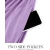 imageZESICA Womens Spring Long Sleeve Dress 2025 Crewneck Casual Loose Pleated Tiered Swing Midi Dresses with PocketsPurple