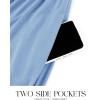 imageZESICA Womens Spring Long Sleeve Dress 2025 Crewneck Casual Loose Pleated Tiered Swing Midi Dresses with PocketsSky