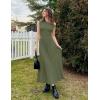 imageZESICA Womens Summer 2025 Sleeveless Maxi Dress One Shoulder Casual Slim Swing Pleated Formal Dresses with PocketsArmygreen