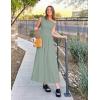 imageZESICA Womens Summer 2025 Sleeveless Maxi Dress One Shoulder Casual Slim Swing Pleated Formal Dresses with PocketsBeangreen