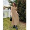 imageZESICA Womens Summer 2025 Sleeveless Maxi Dress One Shoulder Casual Slim Swing Pleated Formal Dresses with PocketsLightkhaki