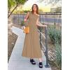 imageZESICA Womens Summer 2025 Sleeveless Maxi Dress One Shoulder Casual Slim Swing Pleated Formal Dresses with PocketsLightkhaki