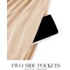 imageZESICA Womens Summer Casual Dresses Flutter Short Sleeve Crewneck Loose Flowy Tiered Beach Maxi Dress with PocketsApricot