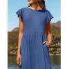 imageZESICA Womens Summer Casual Dresses Flutter Short Sleeve Crewneck Loose Flowy Tiered Beach Maxi Dress with PocketsDustyblue