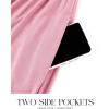 imageZESICA Womens Summer Casual Dresses Flutter Short Sleeve Crewneck Loose Flowy Tiered Beach Maxi Dress with PocketsPink