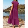 imageZESICA Womens Summer Casual Dresses Flutter Short Sleeve Crewneck Loose Flowy Tiered Beach Maxi Dress with PocketsPlum