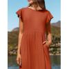 imageZESICA Womens Summer Casual Dresses Flutter Short Sleeve Crewneck Loose Flowy Tiered Beach Maxi Dress with PocketsRust