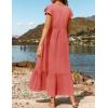 imageZESICA Womens Summer Casual Dresses Flutter Short Sleeve Crewneck Loose Flowy Tiered Beach Maxi Dress with PocketsWatermelon