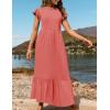 imageZESICA Womens Summer Casual Dresses Flutter Short Sleeve Crewneck Loose Flowy Tiered Beach Maxi Dress with PocketsWatermelon