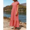 imageZESICA Womens Summer Casual Dresses Flutter Short Sleeve Crewneck Loose Flowy Tiered Beach Maxi Dress with PocketsWatermelon