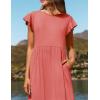 imageZESICA Womens Summer Casual Dresses Flutter Short Sleeve Crewneck Loose Flowy Tiered Beach Maxi Dress with PocketsWatermelon