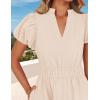 imageZESICA Womens Summer Casual Maxi Dress 2025 Puff Short Sleeve V Neck Ruffle Tiered Flowy Boho Beach DressesApricot