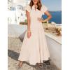imageZESICA Womens Summer Casual Maxi Dress 2025 Puff Short Sleeve V Neck Ruffle Tiered Flowy Boho Beach DressesApricot