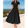imageZESICA Womens Summer Casual Maxi Dress 2025 Puff Short Sleeve V Neck Ruffle Tiered Flowy Boho Beach DressesBlack
