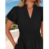 imageZESICA Womens Summer Casual Maxi Dress 2025 Puff Short Sleeve V Neck Ruffle Tiered Flowy Boho Beach DressesBlack