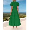 imageZESICA Womens Summer Casual Maxi Dress 2025 Puff Short Sleeve V Neck Ruffle Tiered Flowy Boho Beach DressesGreen